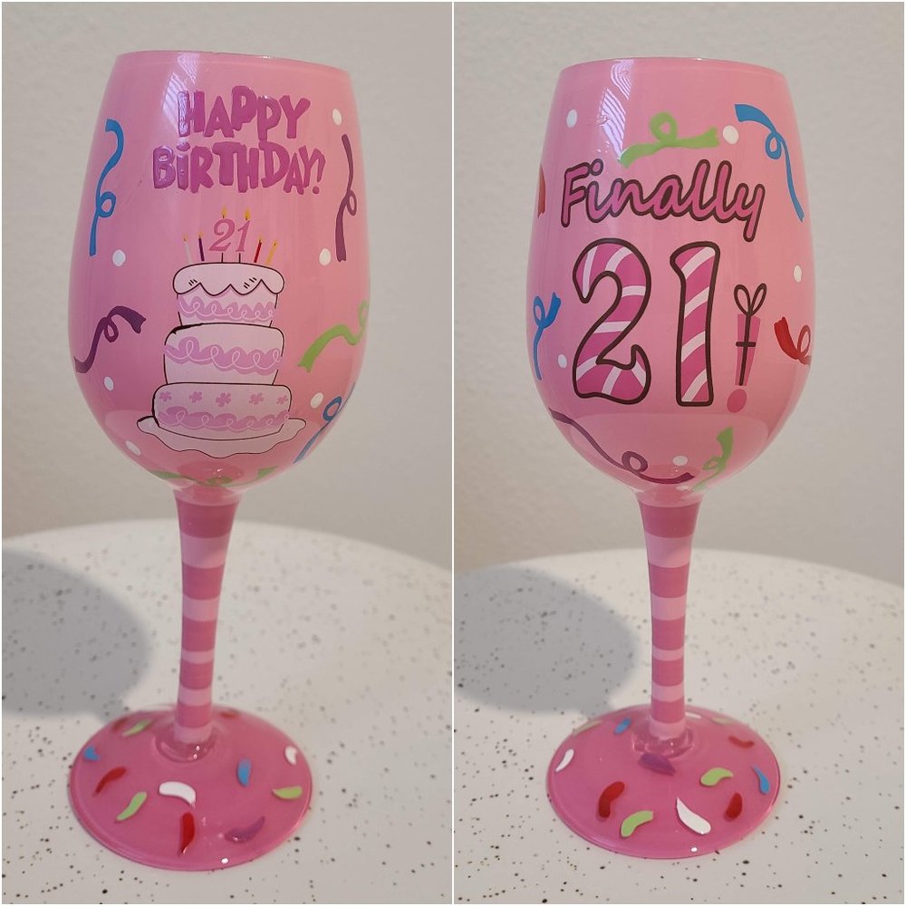 21 Birthday Glass
